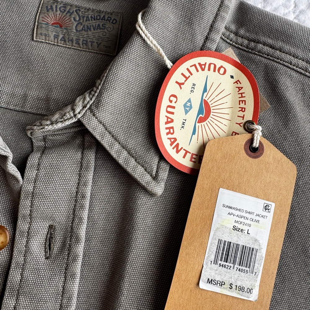 Faherty Gray Canvas Jacket NWT - image 3